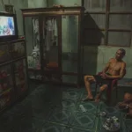 Akşam saatlerinde televizyon izleyen kişi