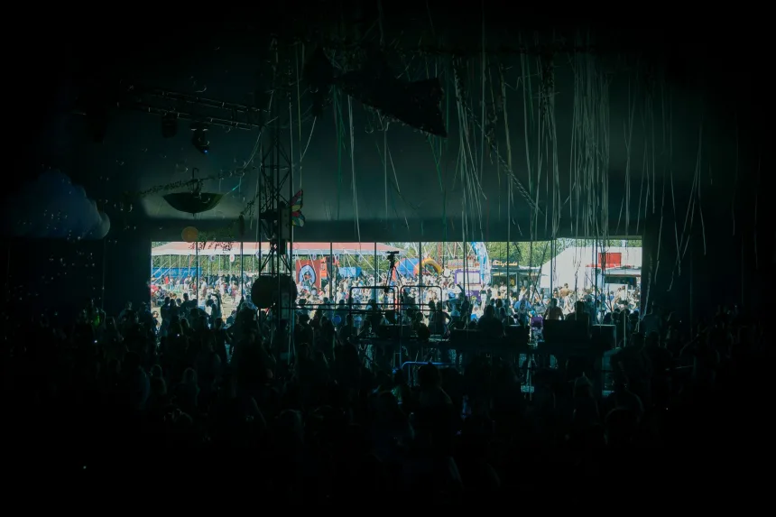 Açık alanda düzenlenen bir müzik festivalinden kalabalık görüntüsü