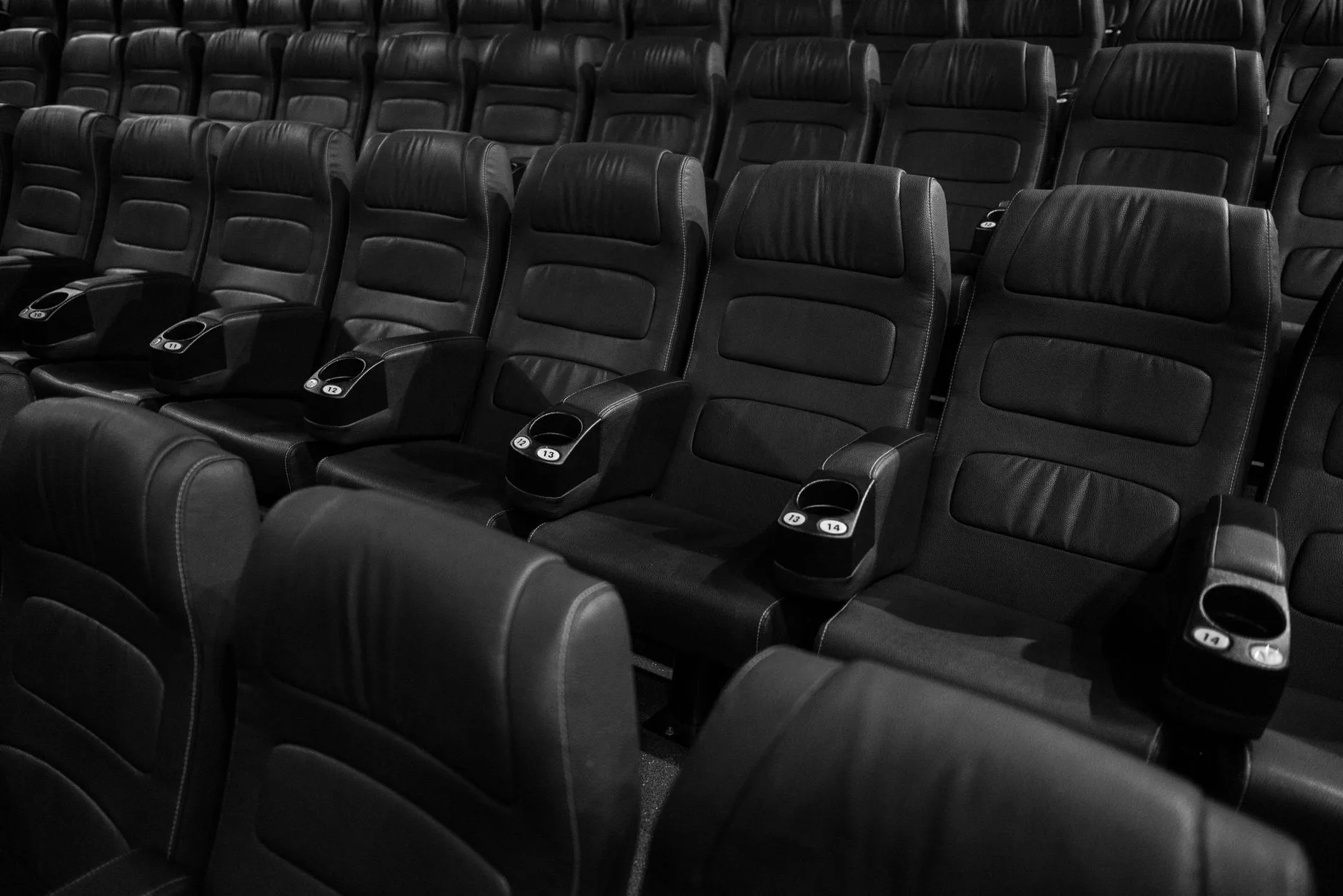The Social Reckoning filminin sinema gösterimini temsil eden karanlık salon görüntüsü