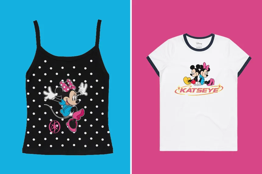 Mickey ve Minnie Mouse temalı moda koleksiyonundan ürünler