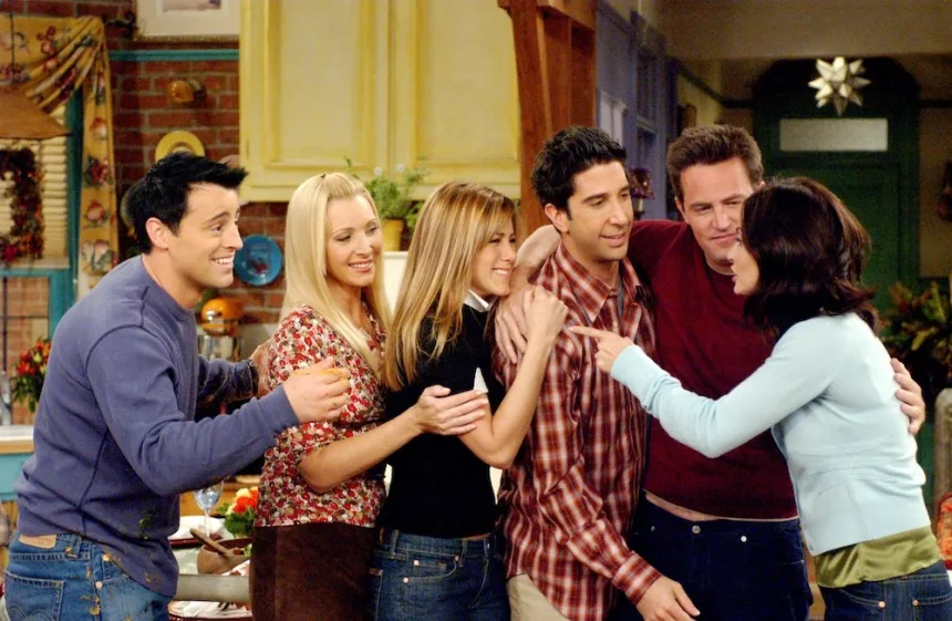 Matthew Perry’nin cenazesini anlatan belgesel haberini temsil eden sade cenaze töreni görseli