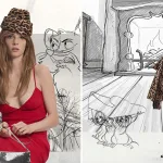 Elle çizilmiş animasyon karakterleriyle hazırlanan kış temalı moda kampanyası