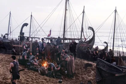 The Odyssey filminin geniş ölçekli yapım sürecini çağrıştıran film seti