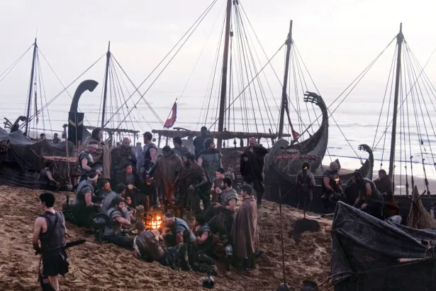 The Odyssey filminin geniş ölçekli yapım sürecini çağrıştıran film seti